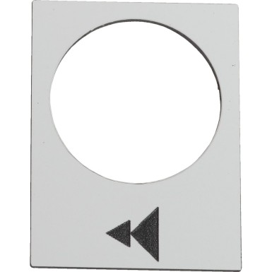 ZB2BY4903 - Schneider Electric - Marked legend, Harmony XAC, nameplate, 30 x 40mm, plastic, white, 22mm push button, black marked double arrowhead