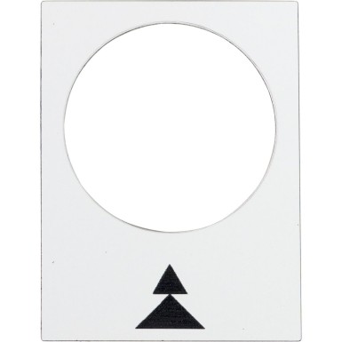 ZB2BY4909 - Schneider Electric - Marked legend, Harmony XAC, nameplate, 30 x 40mm, plastic, white, 22mm push button, black marked up double arrowhead