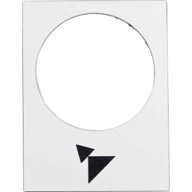 ZB2BY4915 - Schneider Electric - Marked legend, Harmony XAC, nameplate, 30 x 40mm, plastic, white, 22mm push button, black marked up skew double arrowhead