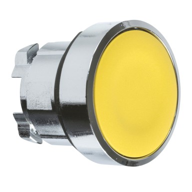 ZB4BA5 - Schneider Electric - Push button head, Harmony XB4, metal, flush, yellow, 22mm, spring return, unmarked