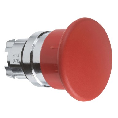ZB4BC4 - Schneider Electric - Head for non illuminated pushbutton, Harmony XB4, mushroom 40mm, metal, red, 22mm, spring return