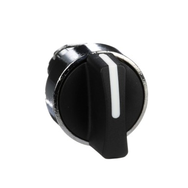 ZB4BD5 - Schneider Electric - Selector switch head, Harmony XB4, metal, black, 22mm, 3 positions, spring return to center