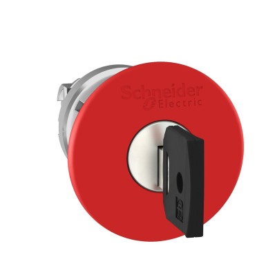 ZB4BS944 - Schneider Electric - Emergency stop head, Harmony XB4, switching off, metal, red mushroom 40mm, 22mm, trigger latching key release