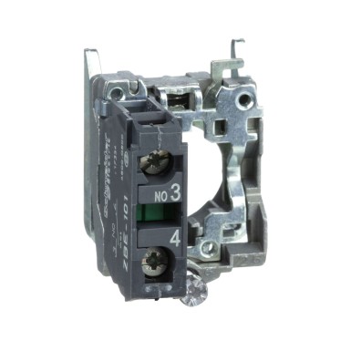 ZB4BZ101 - Schneider Electric - Single contact block with body fixing collar, Harmony XB4, metal, screw clamp terminal, 1NO