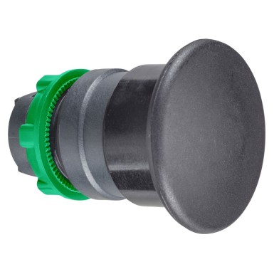ZB5AC2 - Schneider Electric - Head for non illuminated pushbutton, Harmony XB5, plastic, black, mushroom 40mm, 22mm, spring return