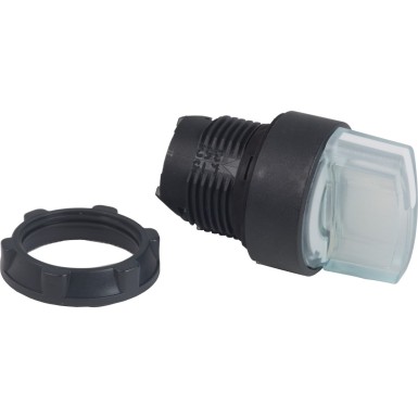 ZB5AK1213 - Schneider Electric - Head for illuminated selector switch, Harmony XB5, dark grey plastic, white handle, 22mm, universal LED, 2 positions