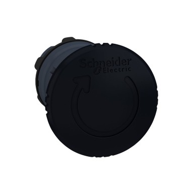 ZB5AS52 - Schneider Electric - Mushroom push button head 40mm, Harmony XB5, plastic, black, 22mm, latching turn realease