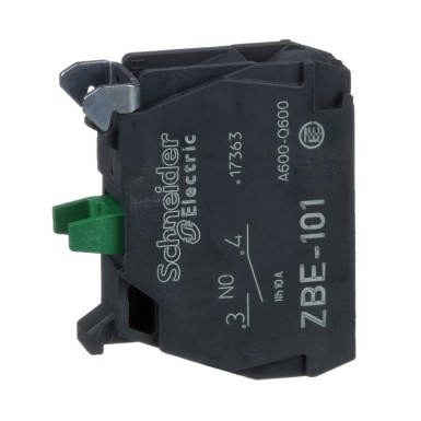 ZBE101 - Schneider Electric - Single contact block, Harmony XB4, silver alloy, screw clamp terminal, 1NO