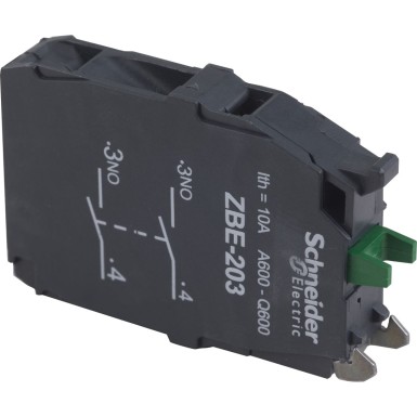ZBE203 - Schneider Electric - Harmony - double contact block - 2 NO - screw clamp connection