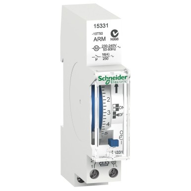 15331 - Acti9 IHH - switch. electromechanical schedule. - 7J - 1 channel - 100h power reserve - Schneider Electric - Acti9 IHH - switch. electromechanical schedule. - 7J - 1 channel - 100h power reserve - Schneider Electric - 0