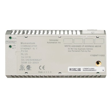 170ENT11001 - Modicon Momentum Ethernet communication adaptor 10/100 Mbit/s - Schneider Electric - Modicon Momentum Ethernet communication adaptor 10/100 Mbit/s - Schneider Electric - 0