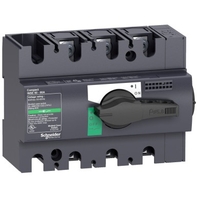 28994 - Compact INSE80 - switch - 40A - 3P - with black handle - Schneider Electric - Compact INSE80 - switch - 40A - 3P - with black handle - Schneider Electric - 0