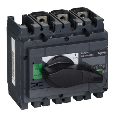 31100 - switch disconnector, Compact INS250-100 , 100 A, standard version with black rotary handle, 3 poles - Schneider Electric - switch disconnector, Compact INS250-100 , 100 A, standard version with black rotary handle, 3 poles - Schneider Electric - 0