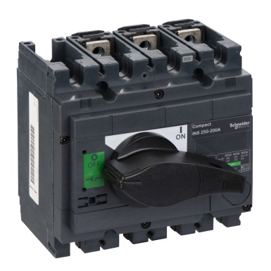 31102 - Switch disconnector, Compact INS250200 , 160 A, standard version with black rotary handle, 3 poles - Schneider Electric - Switch disconnector, Compact INS250200 , 160 A, standard version with black rotary handle, 3 poles - Schneider Electric - 0