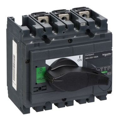 31104 - Switch disconnector, Compact INS250160 , 200 A, standard version with black rotary handle, 3 poles - Schneider Electric - Switch disconnector, Compact INS250160 , 200 A, standard version with black rotary handle, 3 poles - Schneider Electric - 0