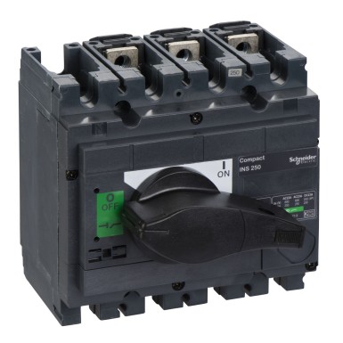 31106 - switch disconnector, Compact INS250 , 250 A, standard version with black rotary handle, 3 poles - Schneider Electric - switch disconnector, Compact INS250 , 250 A, standard version with black rotary handle, 3 poles - Schneider Electric - 0