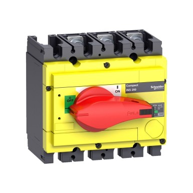 31124 - Switch disconnector, Compact INS250160 , 160 A, with red rotary handle and yellow front, 3 poles - Schneider Electric - Switch disconnector, Compact INS250160 , 160 A, with red rotary handle and yellow front, 3 poles - Schneider Electric - 0