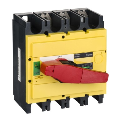 31128 - Switch disconnector, Compact INS320 , 320 A, with red rotary handle and yellow front, 3 poles - Schneider Electric - Switch disconnector, Compact INS320 , 320 A, with red rotary handle and yellow front, 3 poles - Schneider Electric - 0