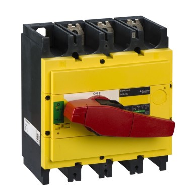 31130 - Switch disconnector, Compact INS400 , 400 A, with red rotary handle and yellow front, 3 poles - Schneider Electric - Switch disconnector, Compact INS400 , 400 A, with red rotary handle and yellow front, 3 poles - Schneider Electric - 0