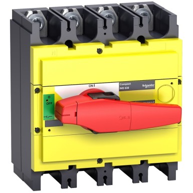 31131 - Switch disconnector, Compact INS400 , 400 A, with red rotary handle and yellow front, 4 poles - Schneider Electric - Switch disconnector, Compact INS400 , 400 A, with red rotary handle and yellow front, 4 poles - Schneider Electric - 0