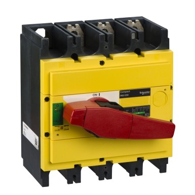 31134 - Switch disconnector, Compact INS630 , 630 A, with red rotary handle and yellow front, 3 poles - Schneider Electric - Switch disconnector, Compact INS630 , 630 A, with red rotary handle and yellow front, 3 poles - Schneider Electric - 0