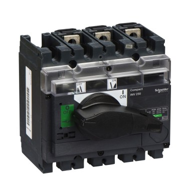 31166 - switch disconnector, Compact INV250, visible break, 250 A, standard version with black rotary handle, 3 poles - Schneider Electric - switch disconnector, Compact INV250, visible break, 250 A, standard version with black rotary handle, 3 poles - Schneider Electric - 0