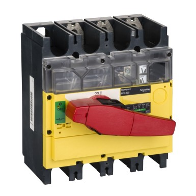 31188 - switch disconnector, Compact INV320, visible break, 320 A, with red rotary handle and yellow front, 3 poles - Schneider Electric - switch disconnector, Compact INV320, visible break, 320 A, with red rotary handle and yellow front, 3 poles - Schneider Electric - 0