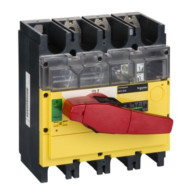 31194 - switch disconnector, Compact INV630, visible break, 630 A, with red rotary handle and yellow front, 3 poles - Schneider Electric - switch disconnector, Compact INV630, visible break, 630 A, with red rotary handle and yellow front, 3 poles - Schneider Electric - 0