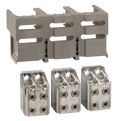 33640 - Set of bare cable connectors and terminal shield, ComPacT NS630b to NS1600, fixed, front connected, 240mmІ, 3 poles - Schneider Electric - Set of bare cable connectors and terminal shield, ComPacT NS630b to NS1600, fixed, front connected, 240mmІ, 3 poles - Schneider Electric - 0