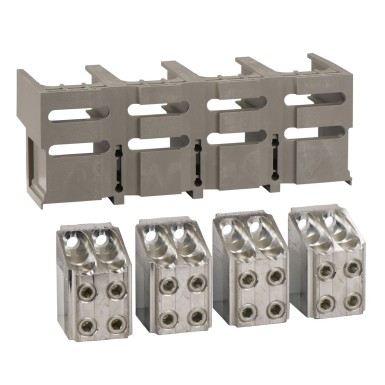 33641 - Set of bare cable connectors and terminal shield, ComPacT NS630b to NS1600, fixed, front connected, 240mmІ, 4 poles - Schneider Electric - Set of bare cable connectors and terminal shield, ComPacT NS630b to NS1600, fixed, front connected, 240mmІ, 4 poles - Schneider Electric - 0