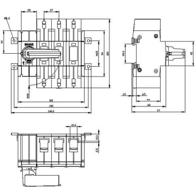 3KD2832-2NE10-0 - Switch-disconnector 80 A, Size 2, 3-pole Front operating mechanism left Complete unit with direct operating mechanism gray Box terminal - Siemens - Switch-disconnector 80 A, Size 2, 3-pole Front operating mechanism left Complete unit with direct operating mechanism gray Box terminal - Siemens - 1