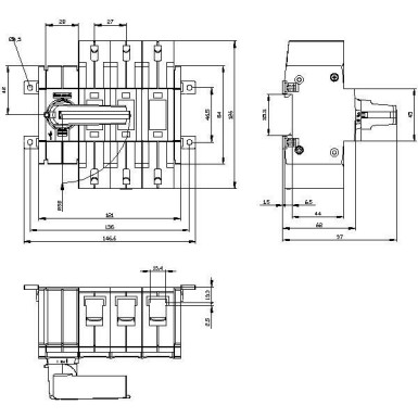 3KD3032-2NE10-0 - Switch-disconnector 100 A, Size 2, 3-pole Front operating mechanism left Complete unit with direct operating mechanism gray Box terminal - Siemens - Switch-disconnector 100 A, Size 2, 3-pole Front operating mechanism left Complete unit with direct operating mechanism gray Box terminal - Siemens - 1