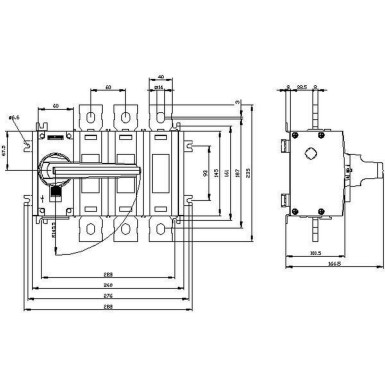 3KD4432-0QE10-0 - Switch-disconnector 500 A, Size 4, 3-pole Front operating mechanism left Complete unit with direct operating mechanism gray flat terminal - Siemens - Switch-disconnector 500 A, Size 4, 3-pole Front operating mechanism left Complete unit with direct operating mechanism gray flat terminal - Siemens - 1