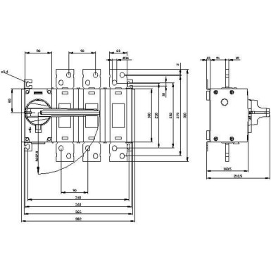 3KD5032-0RE10-0 - Switch-disconnector 1000 A, Size 5, 3-pole Front operating mechanism left Complete unit with direct operating mechanism gray flat terminal - Siemens - Switch-disconnector 1000 A, Size 5, 3-pole Front operating mechanism left Complete unit with direct operating mechanism gray flat terminal - Siemens - 1