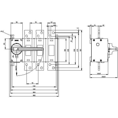 3KD5232-0RE10-0 - Switch-disconnector 1250 A, Size 5, 3-pole Front operating mechanism left Complete unit with direct operating mechanism gray flat terminal - Siemens - Switch-disconnector 1250 A, Size 5, 3-pole Front operating mechanism left Complete unit with direct operating mechanism gray flat terminal - Siemens - 1