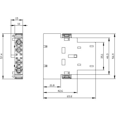 3RH2911-1DA02 - Auxiliary switch lateral, 2 NC Current path 1 NC, 1 NC for 3RH and 3RT screw terminal R: 21/22, 31/3 - Siemens - Auxiliary switch lateral, 2 NC Current path 1 NC, 1 NC for 3RH and 3RT screw terminal R: 21/22, 31/3 - Siemens - 3