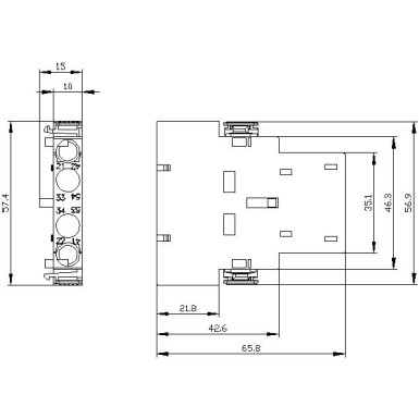 3RH2911-1DA11 - Auxiliary switch lateral, 1 NO + 1 NC Current path 1 NC, 1 NO for 3RH and 3RT screw terminal R: 21/2 - Siemens - Auxiliary switch lateral, 1 NO + 1 NC Current path 1 NC, 1 NO for 3RH and 3RT screw terminal R: 21/2 - Siemens - 0