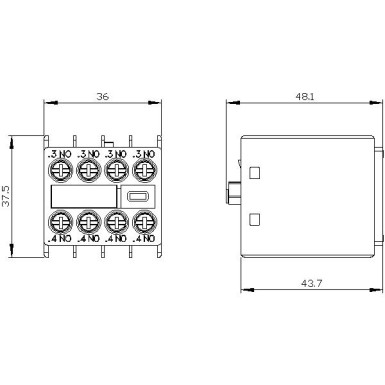 3RH2911-1FA40 - Auxiliary switch on the front, 4 NO Current path 1 NO, 1 NO, 1 NO, 1 NO for 3RH and 3RT screw termin - Siemens - Auxiliary switch on the front, 4 NO Current path 1 NO, 1 NO, 1 NO, 1 NO for 3RH and 3RT screw termin - Siemens - 0