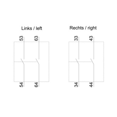 3RH2921-1DA20 - Auxiliary switch lateral, 2 NO Current path 1 NO, 1 NO for 3RH and 3RT screw terminal R: 33/34, 43/4 - Siemens - Auxiliary switch lateral, 2 NO Current path 1 NO, 1 NO for 3RH and 3RT screw terminal R: 33/34, 43/4 - Siemens - 2