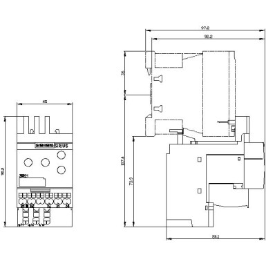 3RR2141-2AA30 - Monitoring relay, can be mounted to Contactor 3RT2, Size S00 basic, analog adjustment Apparent curre - Siemens - Monitoring relay, can be mounted to Contactor 3RT2, Size S00 basic, analog adjustment Apparent curre - Siemens - 3