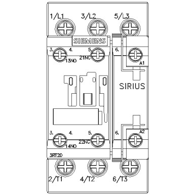 3RT2024-1AB00 - Power contactor, AC-3 12 A, 5.5 kW / 400 V 1 NO + 1 NC, 24 V AC, 50 Hz 3-pole, Size S0 screw termina - Siemens - Power contactor, AC-3 12 A, 5.5 kW / 400 V 1 NO + 1 NC, 24 V AC, 50 Hz 3-pole, Size S0 screw termina - Siemens - 3