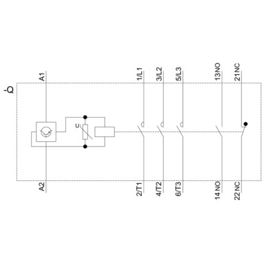 3RT2035-1NB30 - Power contactor, AC-3 40 A, 18.5 kW / 400 V 1 NO + 1 NC, AC / DC 20-33 V, with varistor, 3-pole, Siz - Siemens - Power contactor, AC-3 40 A, 18.5 kW / 400 V 1 NO + 1 NC, AC / DC 20-33 V, with varistor, 3-pole, Siz - Siemens - 1