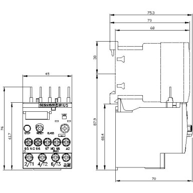 3RU2116-0AB0 - Overload relay 0.11...0.16 A Thermal For motor protection Size S00, Class 10 Contactor mounting Main - Siemens - Overload relay 0.11...0.16 A Thermal For motor protection Size S00, Class 10 Contactor mounting Main - Siemens - 1