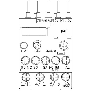 3RU2116-0AB0 - Overload relay 0.11...0.16 A Thermal For motor protection Size S00, Class 10 Contactor mounting Main - Siemens - Overload relay 0.11...0.16 A Thermal For motor protection Size S00, Class 10 Contactor mounting Main - Siemens - 3