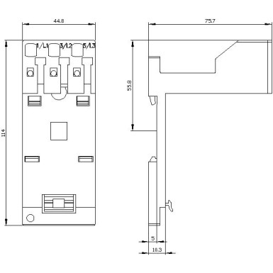 3RU2926-3AC01 - Stand-alone assembly support for 3RU21/3RB30/3RB31/3RR2 Size S0 Stand-alone installation Main circui - Siemens - Stand-alone assembly support for 3RU21/3RB30/3RB31/3RR2 Size S0 Stand-alone installation Main circui - Siemens - 1