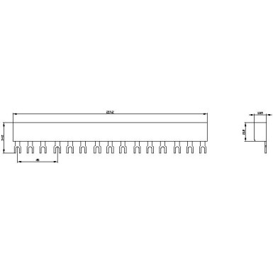 3RV1915-1DB - 3-phase busbars Modular spacing 45 mm for 5 switches Fork shape connections - Siemens - 3-phase busbars Modular spacing 45 mm for 5 switches Fork shape connections - Siemens - 1