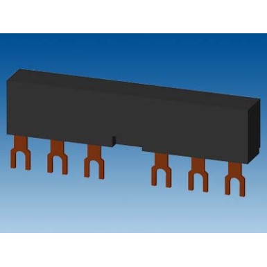 3RV1915-2AB - 3-phase busbars Modular spacing 55 mm for 2 switches and accessories Fork shape connections - Siemens - 3-phase busbars Modular spacing 55 mm for 2 switches and accessories Fork shape connections - Siemens - 2