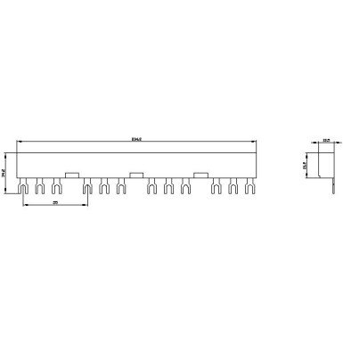 3RV1915-2CB - 3-phase busbars Modular spacing 55 mm for 4 switches and accessories Fork shape connections - Siemens - 3-phase busbars Modular spacing 55 mm for 4 switches and accessories Fork shape connections - Siemens - 1