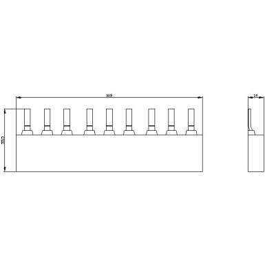 3RV1935-1B - 3-phase busbar for 3 circuit breakers Size S2 Modular spacing: 55 mm - Siemens - 3-phase busbar for 3 circuit breakers Size S2 Modular spacing: 55 mm - Siemens - 2