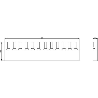 3RV1935-1C - 3-phase busbar for 4 circuit breakers Size S2 Modular spacing: 55 mm - Siemens - 3-phase busbar for 4 circuit breakers Size S2 Modular spacing: 55 mm - Siemens - 0